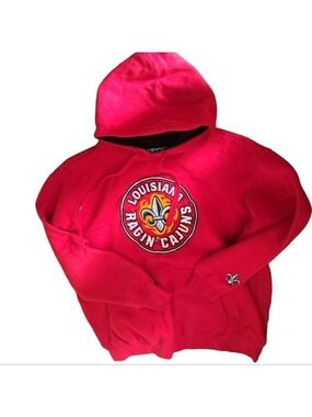 Louisiana Ragin Cajuns e5 Hooded sweatshirt sweater embroidered large crest XL